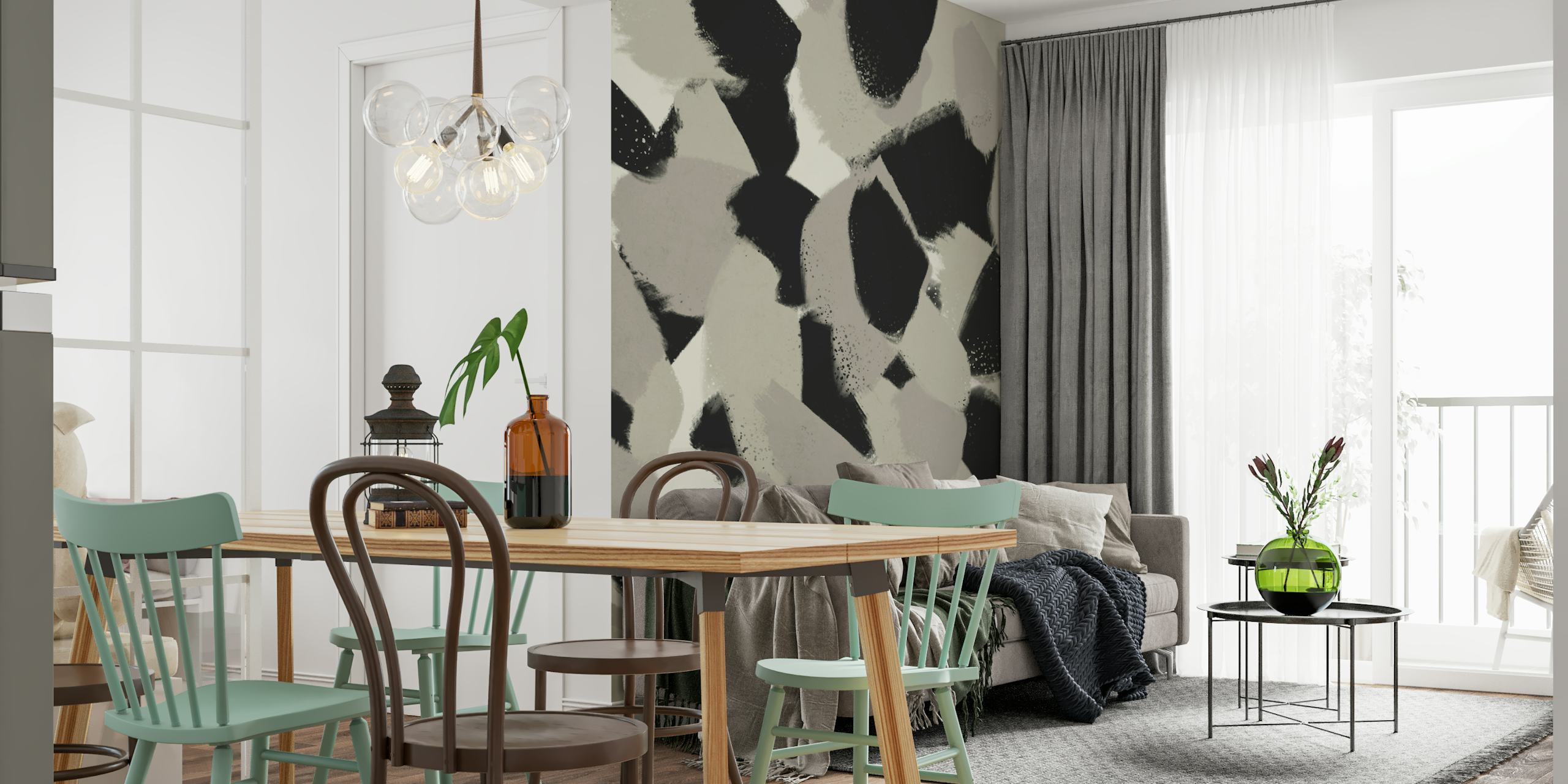 Big Stony Pattern wallpaper displayed in a room