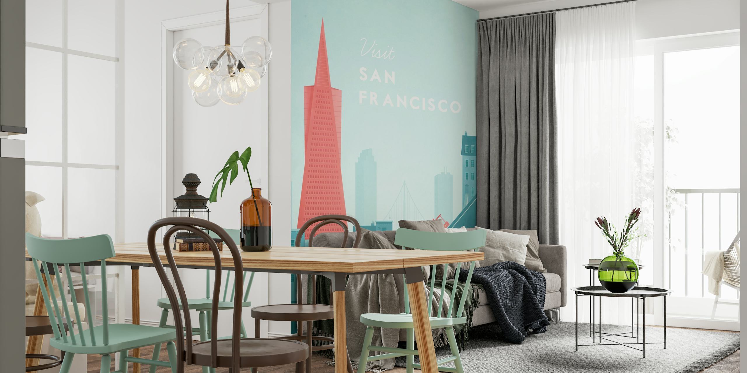 San Francisco Travel Poster behang