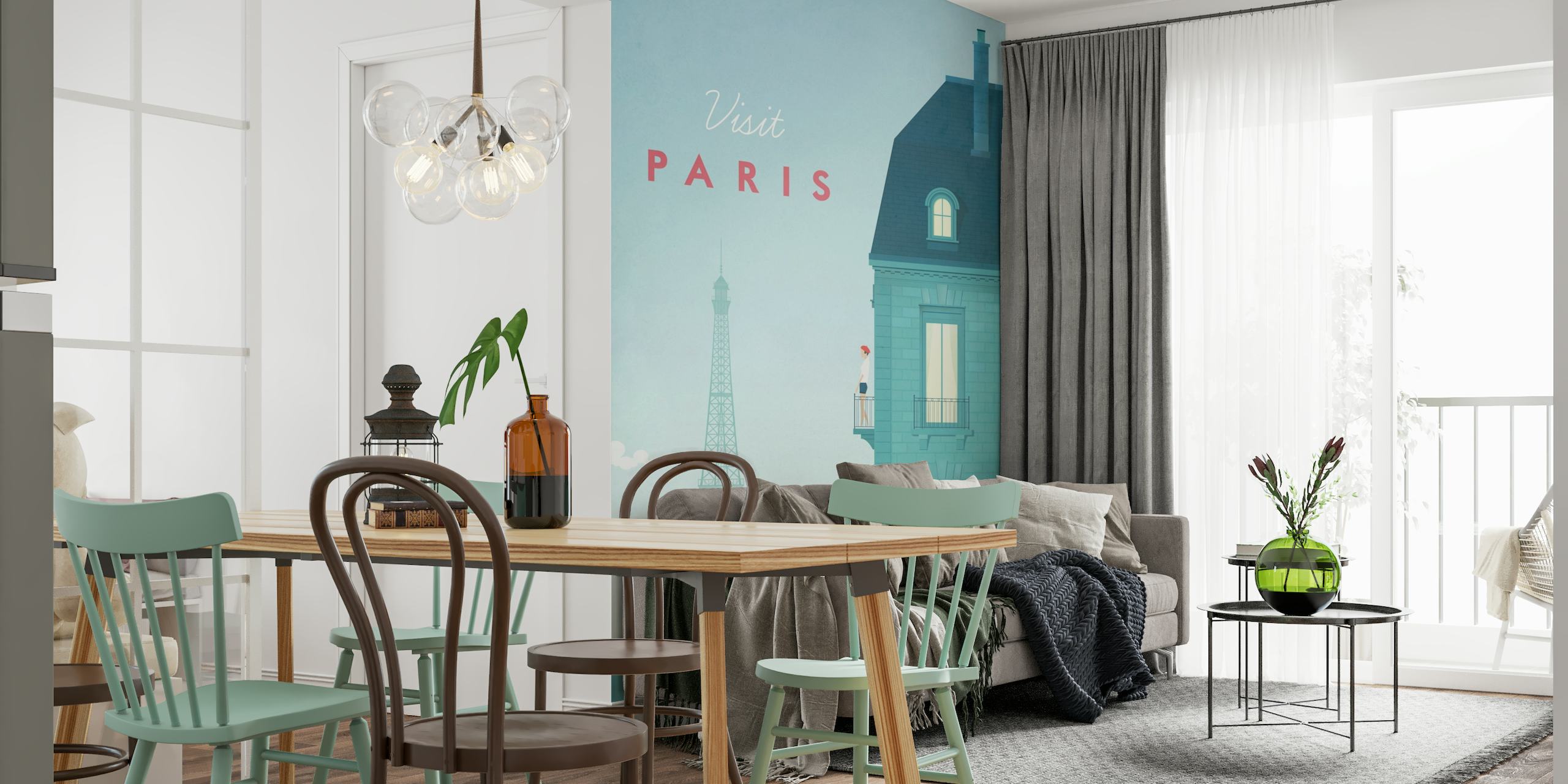 Paris Travel Poster behang