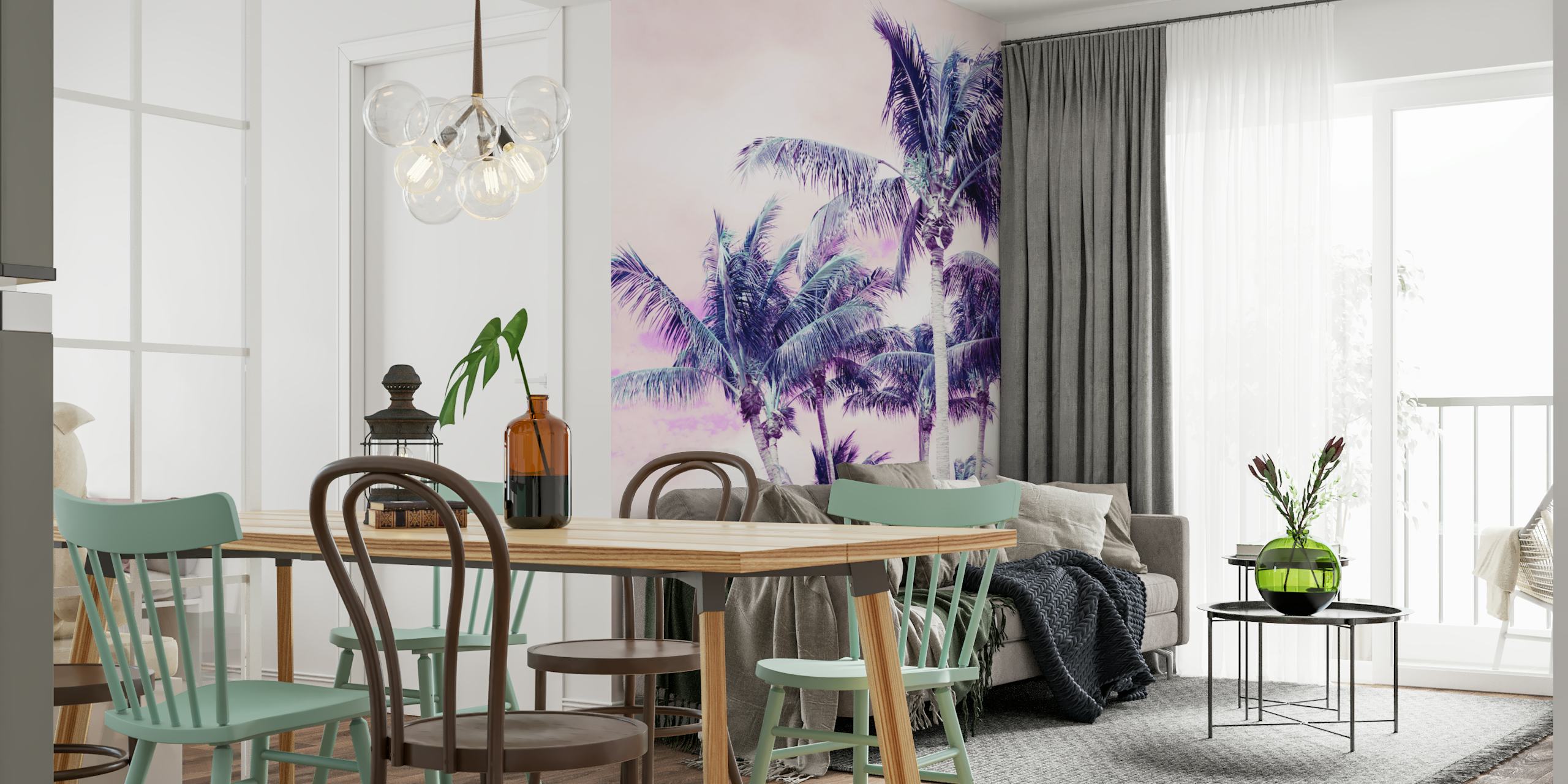 Palm Trees Finesse 4 Tapete in einem Raum