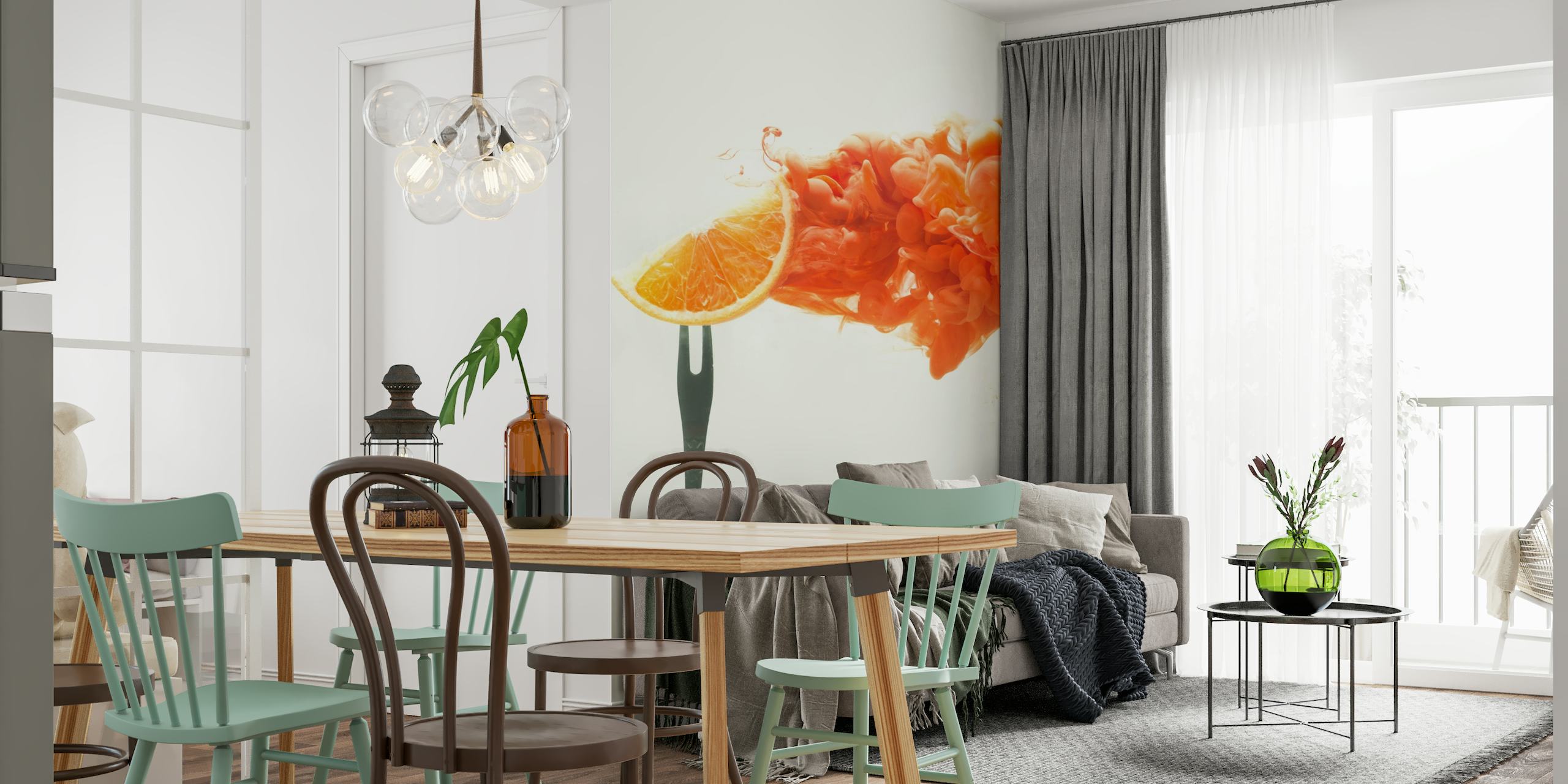 Disintegrated orange wallpaper