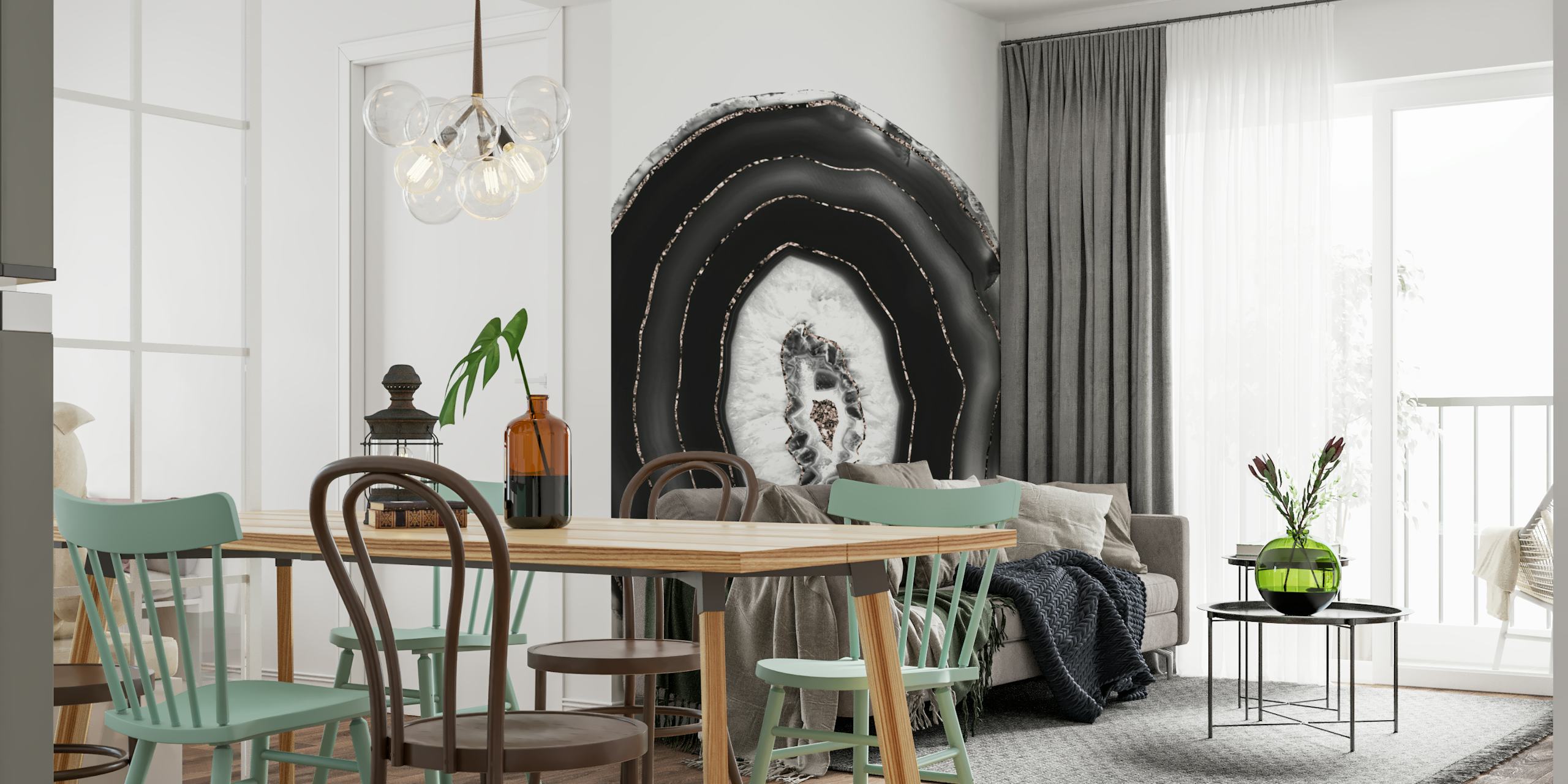 Agate Rose Gold Glitter 7 wallpaper in a room