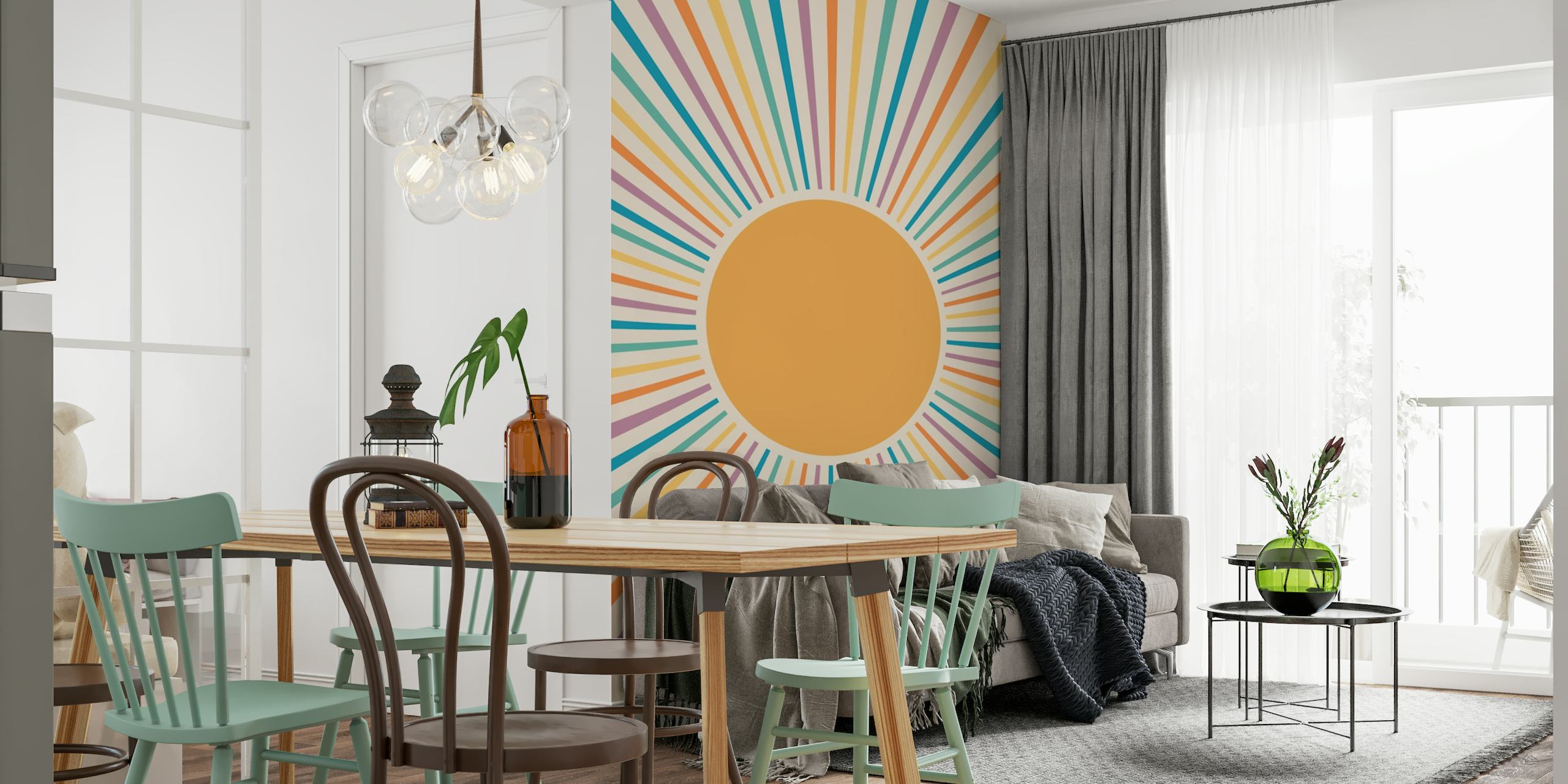 Retro Sun Vibrant Summer wallpaper
