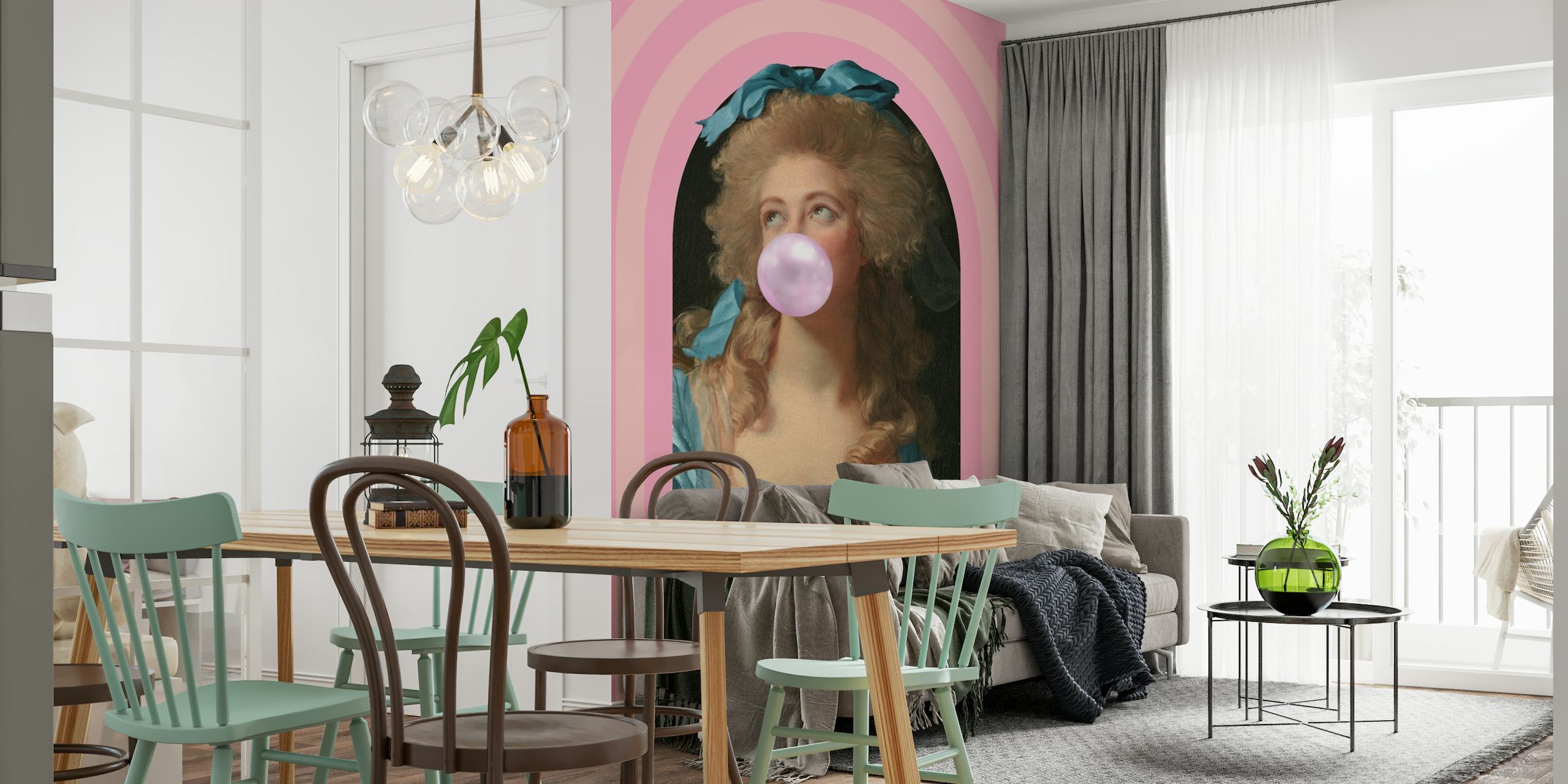 Madame Bubble-Gum Pink papel de parede