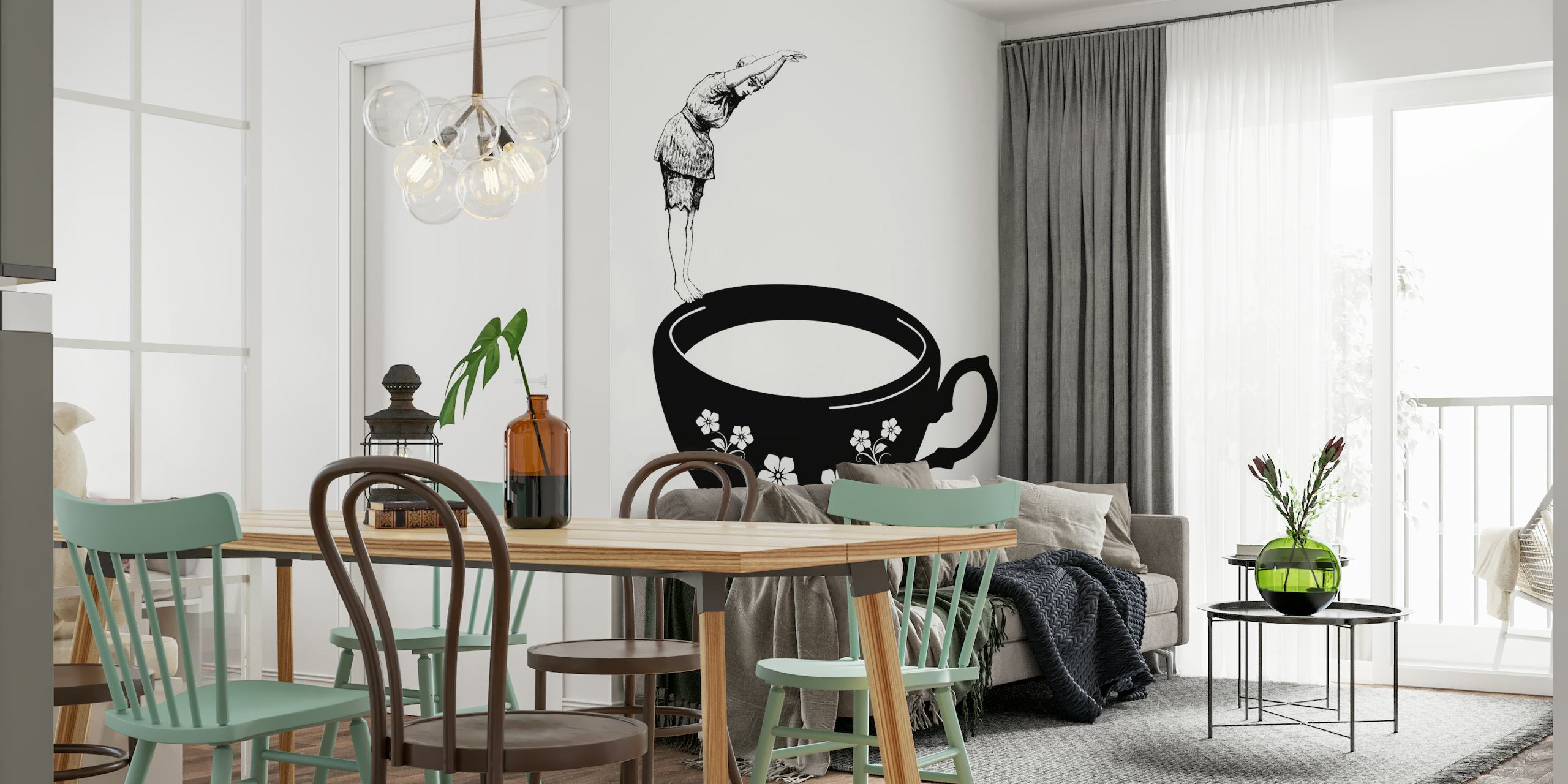 Dive in tea cup wallpaper