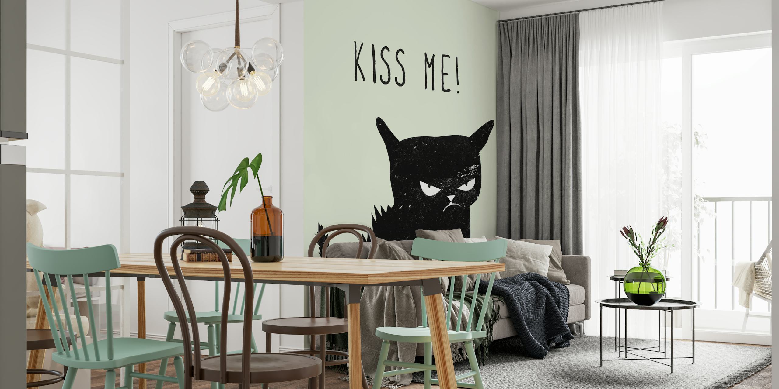 Kiss Me Cat wallpaper in a room