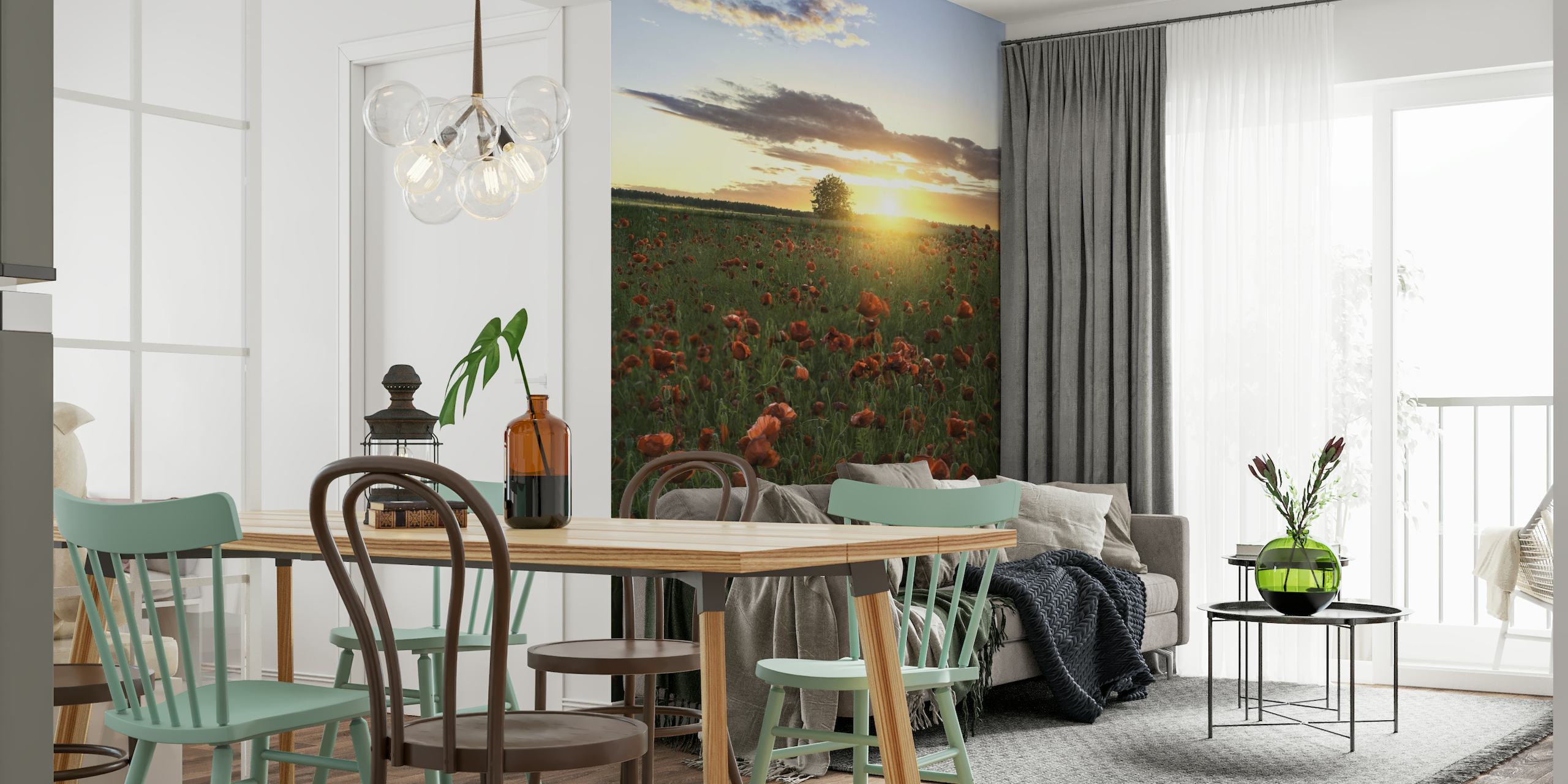 Poppy fields of Sweden wallpaper