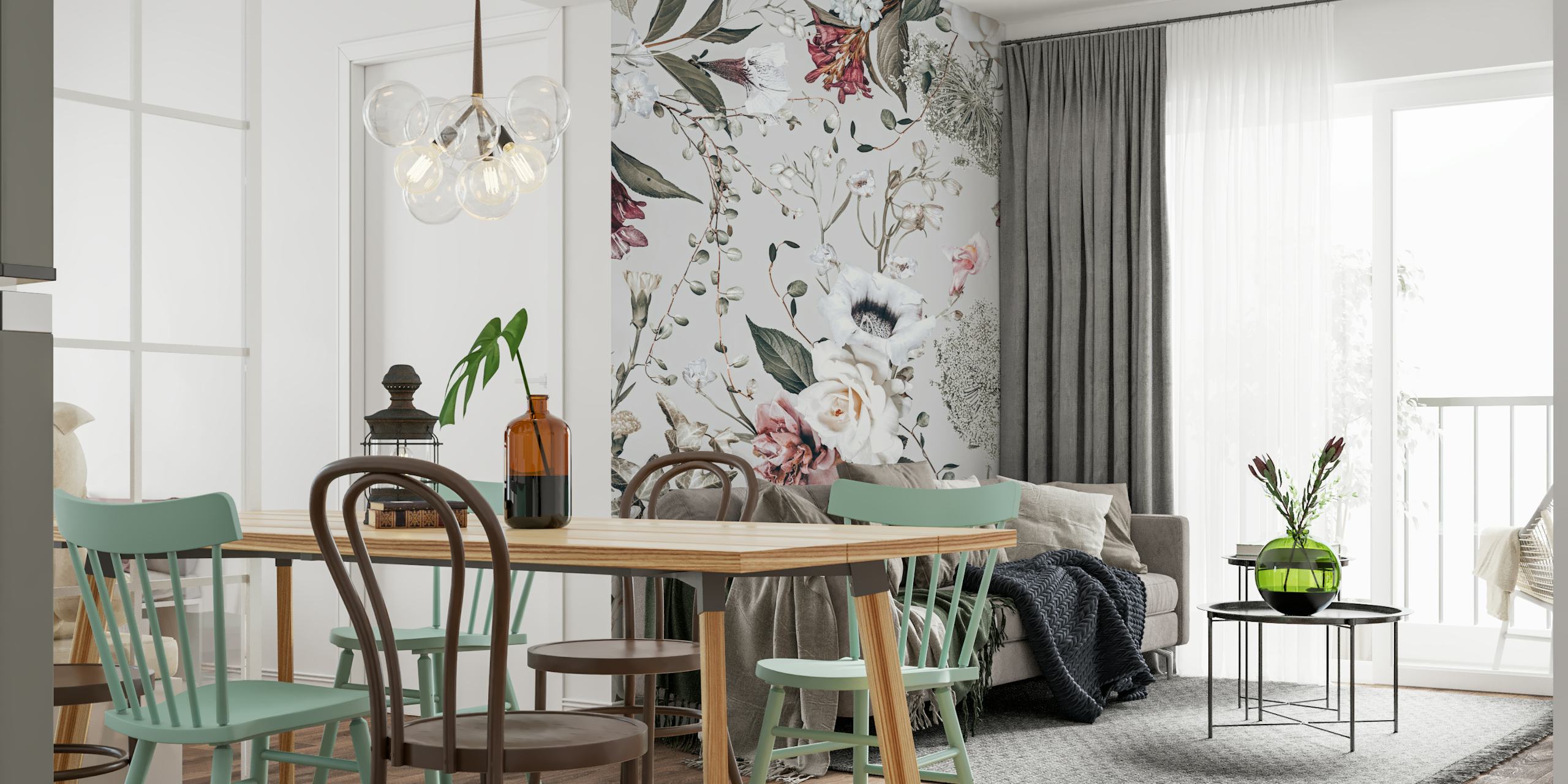 Timeless Garden Elegance floral wallpaper design