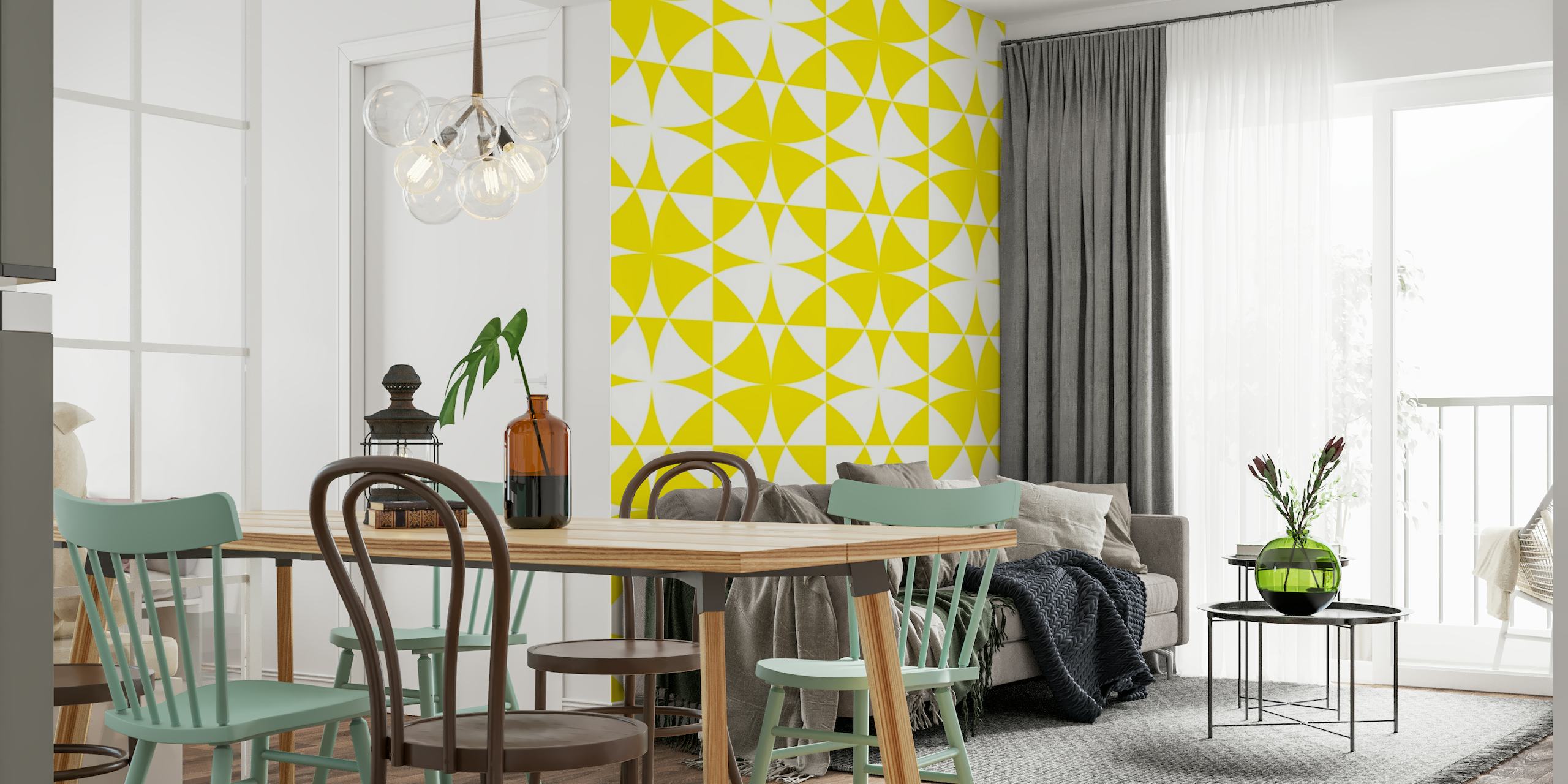 Yellow geometric wallpaper
