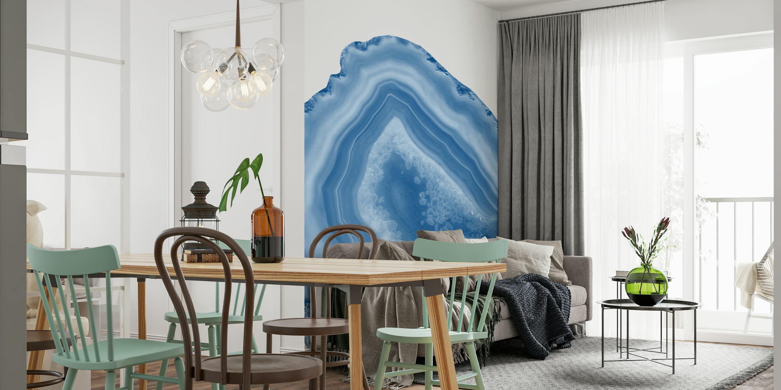 Classic Blue Agate Wallpaper-Design in einem Raum