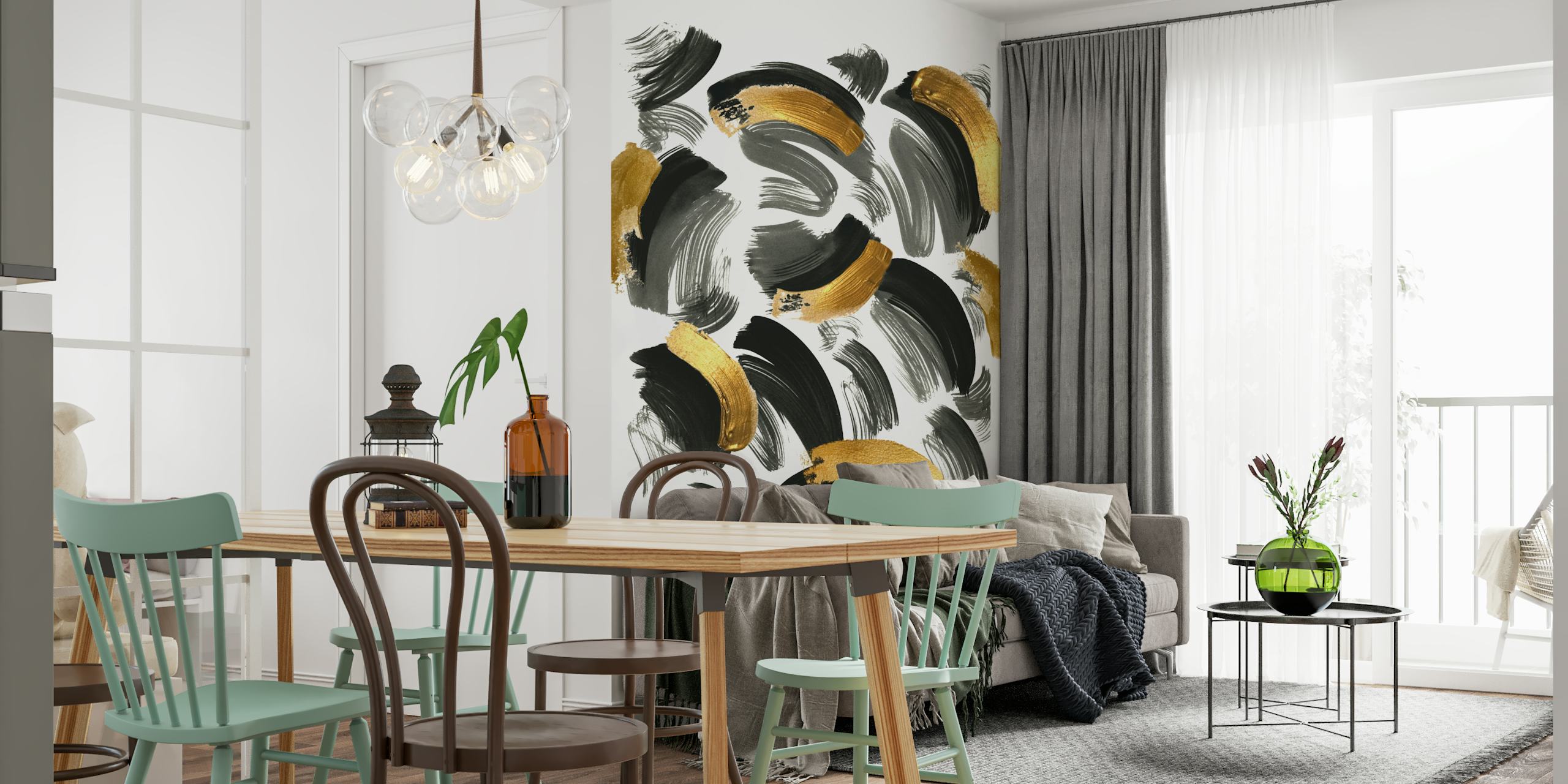 Paint Brush Art wallpaper in a room