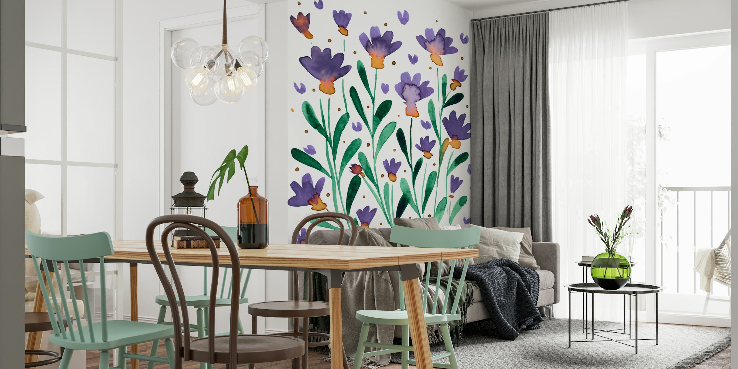 Forget me not flowers papel tapiz en una habitación