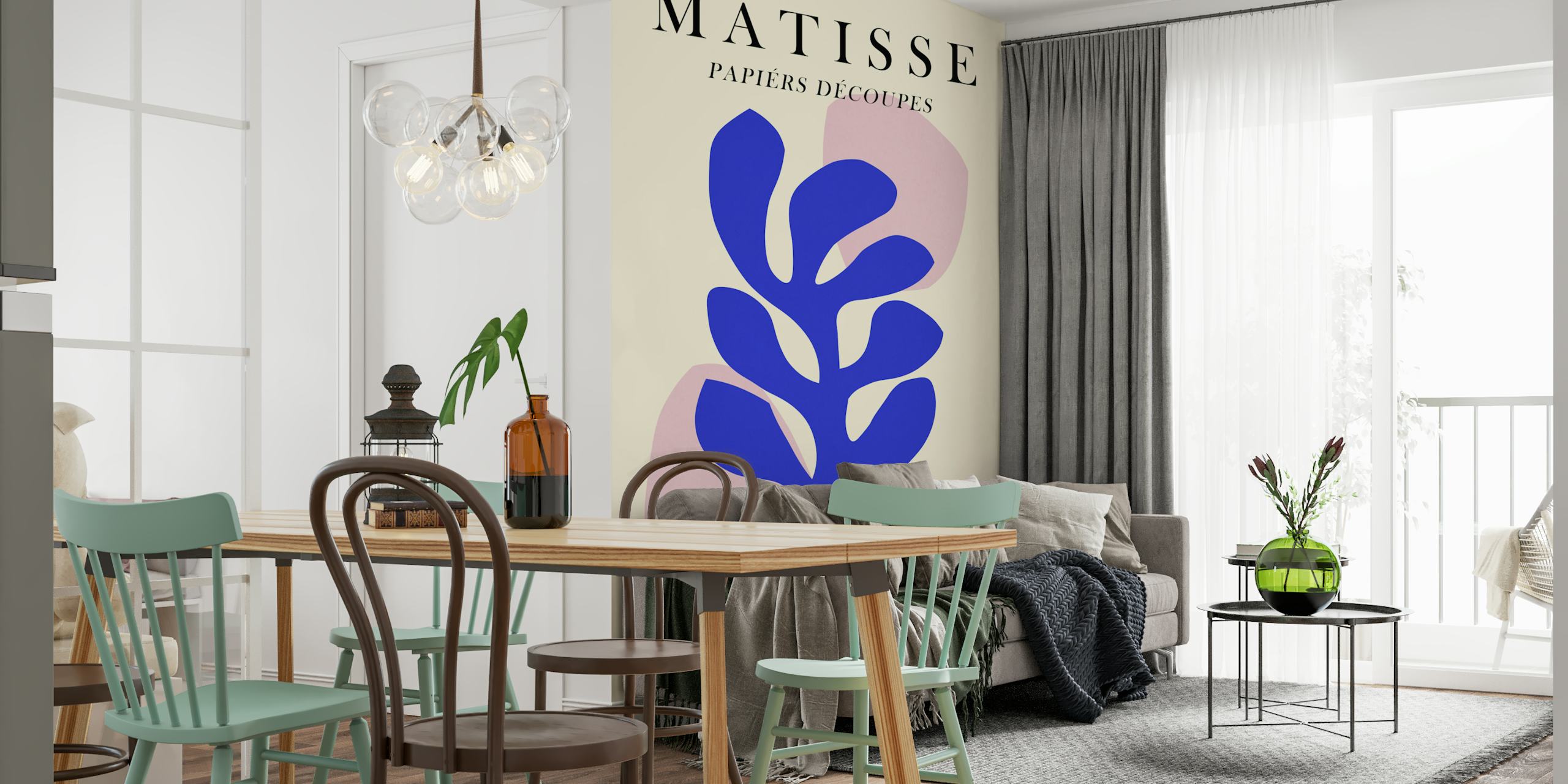 Matisse poster 14 wallpaper in a modern room
