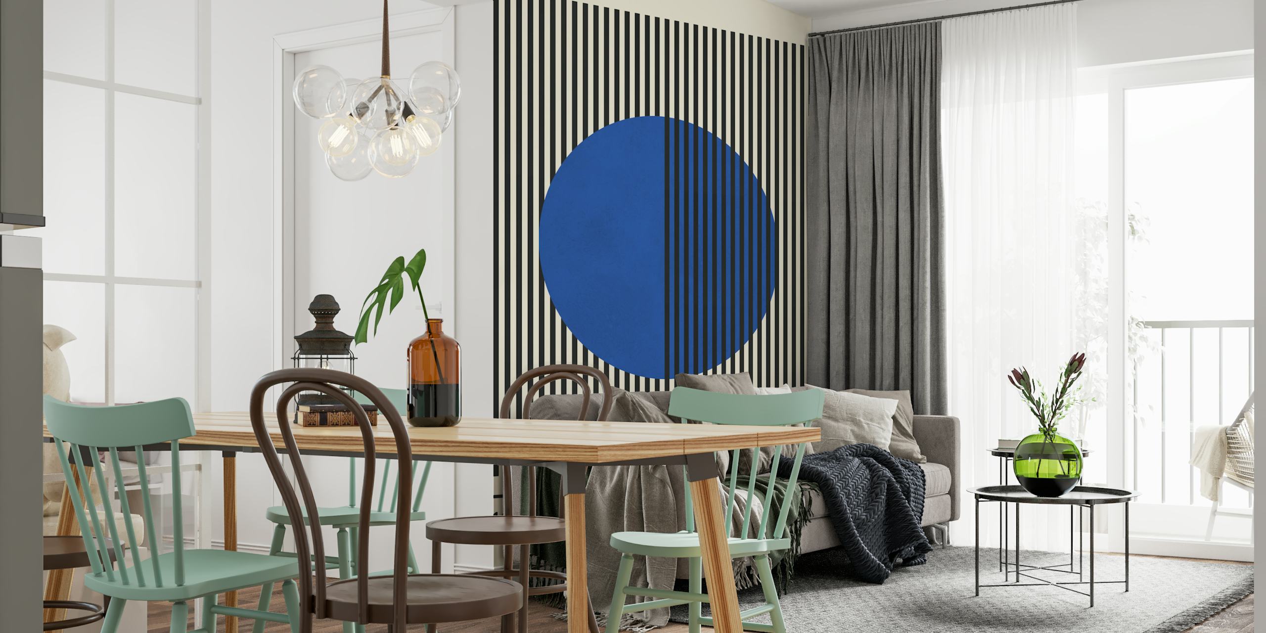 Bauhaus wallpaper design in a room