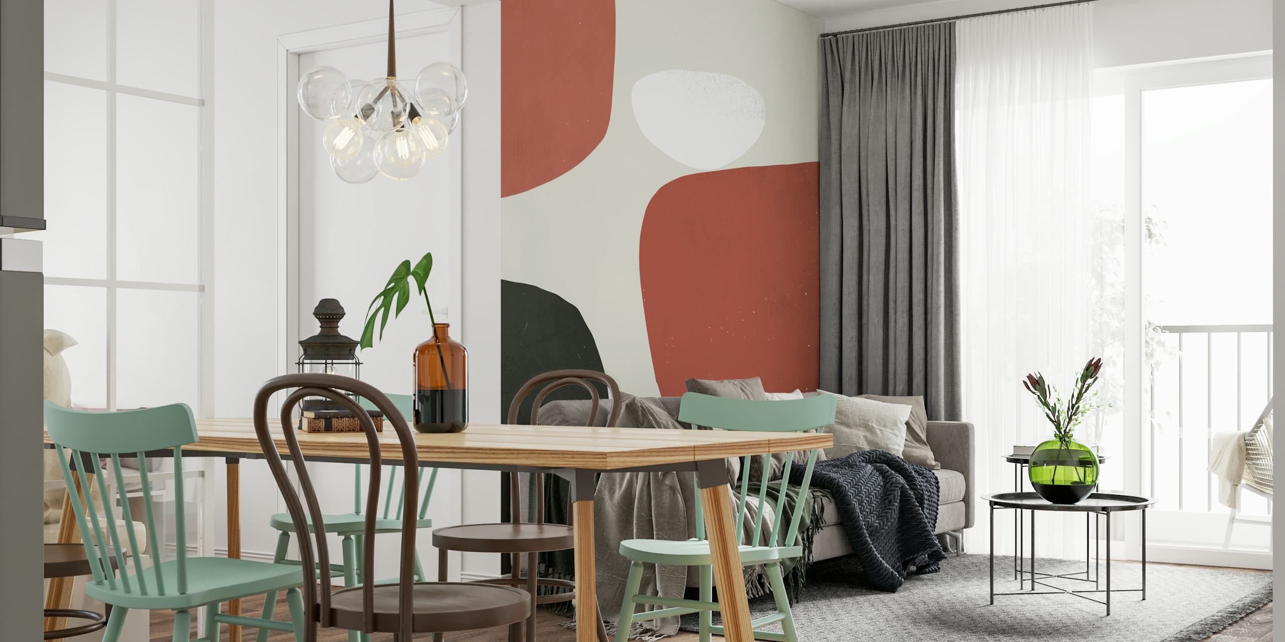 Ταπετσαρία Modern Earthy Tones σε ένα δωμάτιο