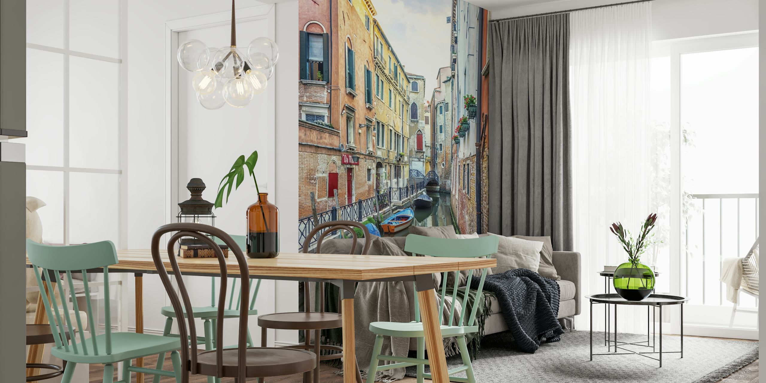 Canal in Venice City Tapete in einem Raum