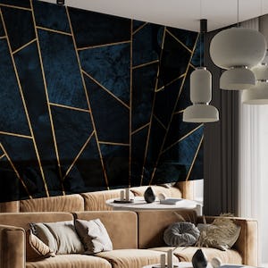 Luxury Navy Blue Tiles Mosaic