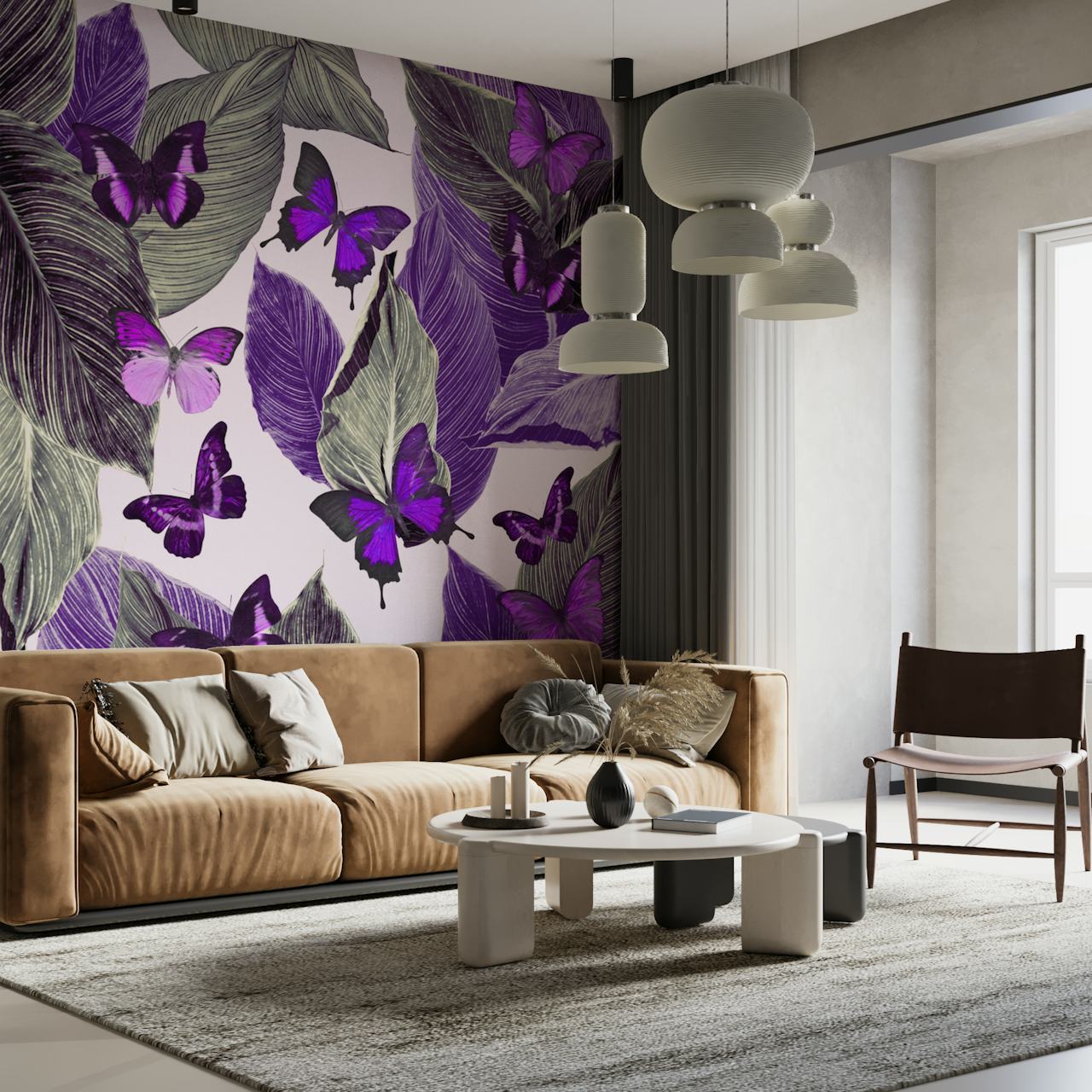 Butterfly Jungle Delight 3 wallpaper in a room