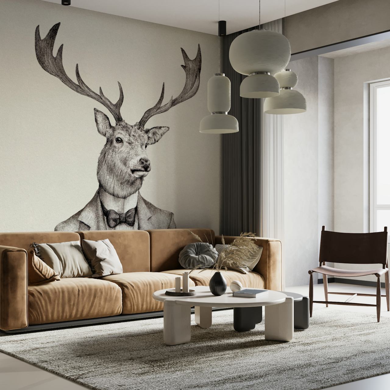 Mr. Buck wallpaper design in a room