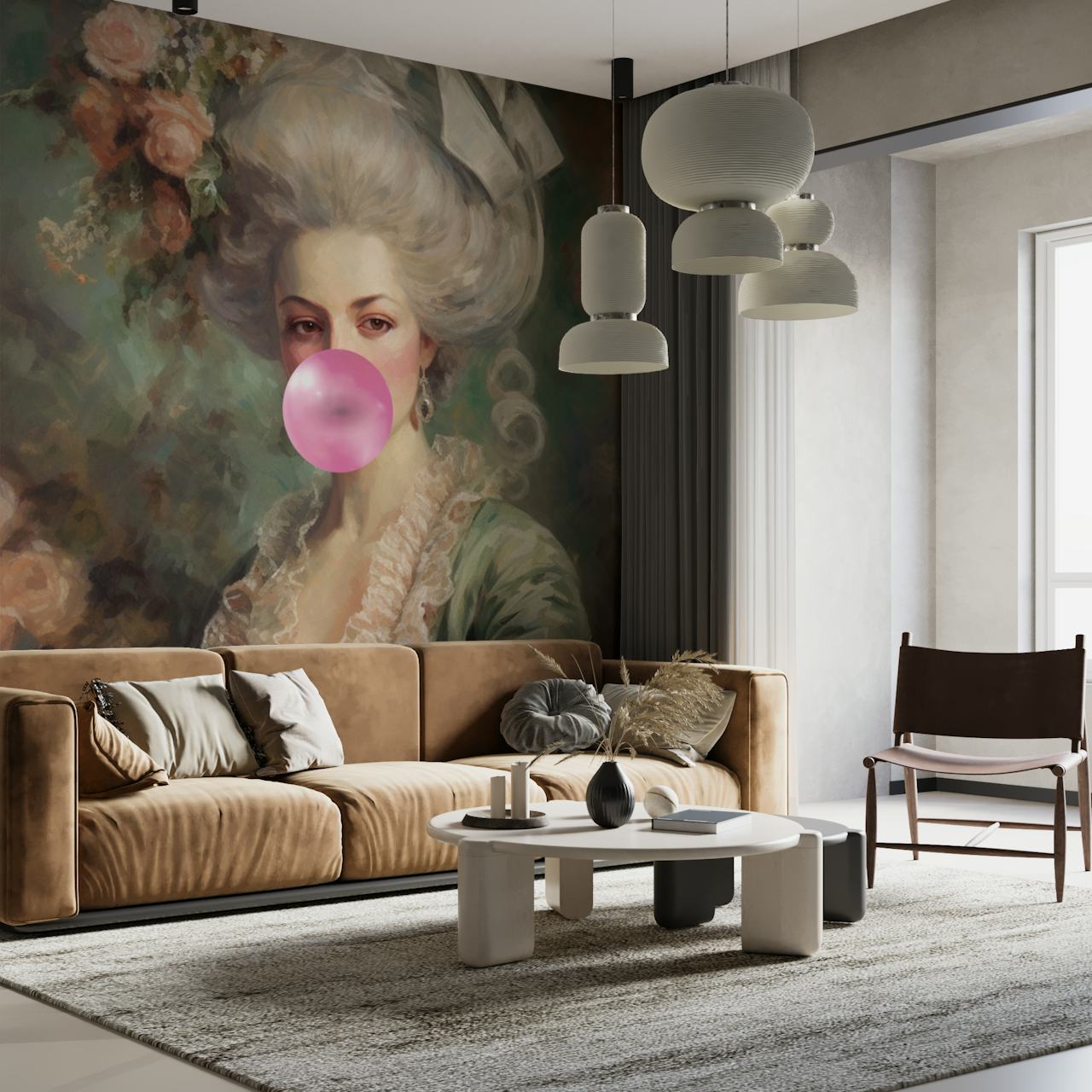 Marie Antoinette Classical Modern Twist papel de parede na sala