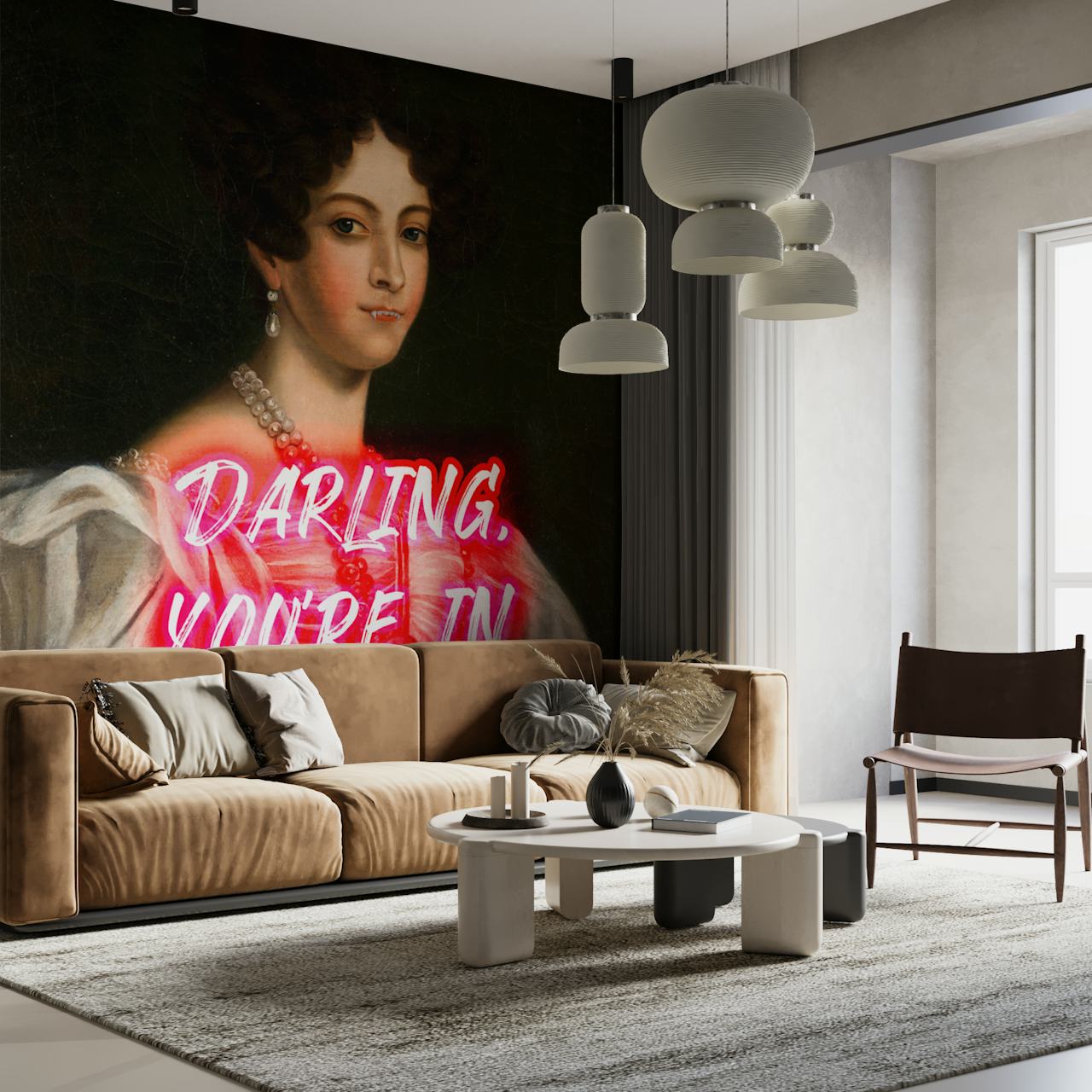 Papel de parede Neon Vampire Romance em uma sala