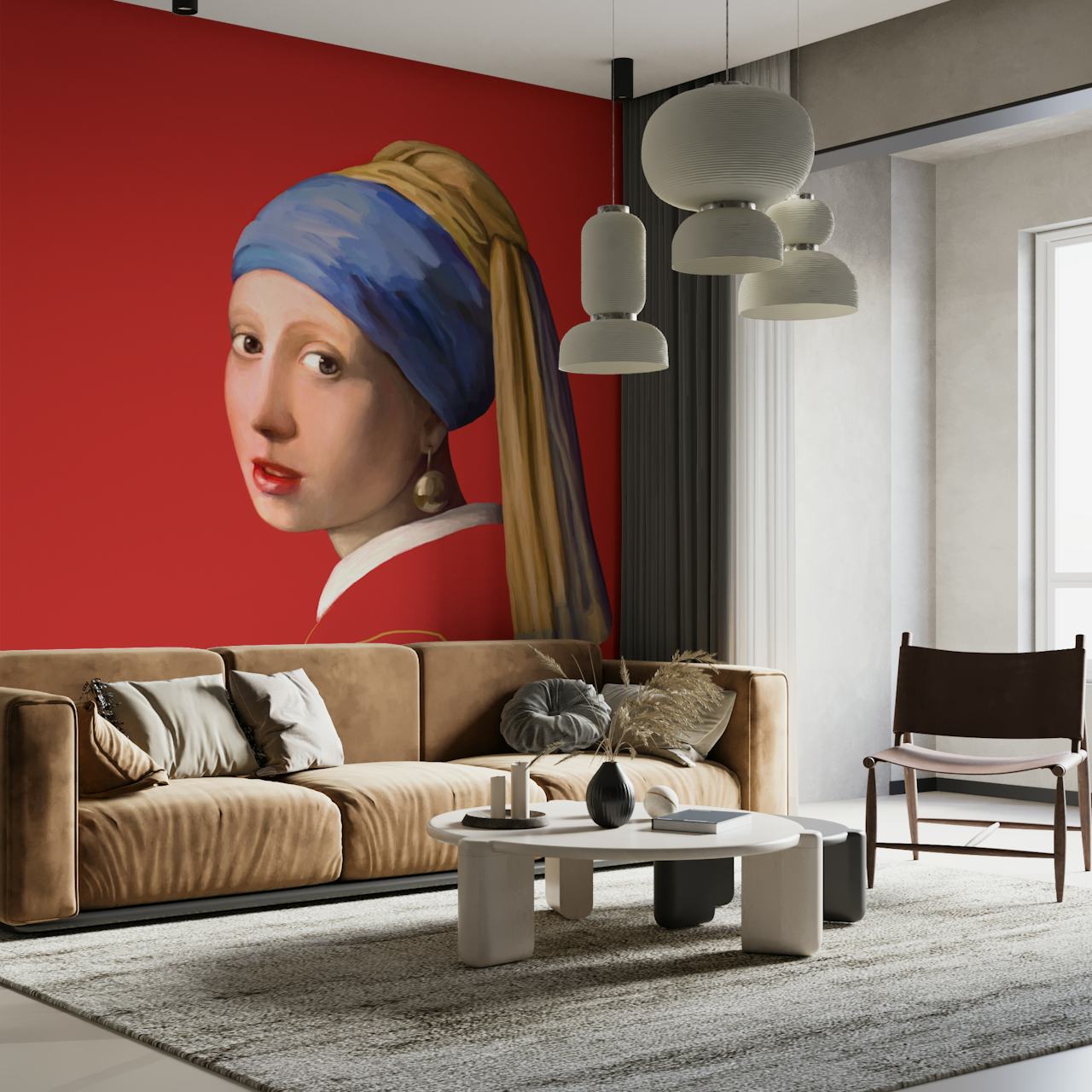 Elegance in red wallpaper vist i et rom