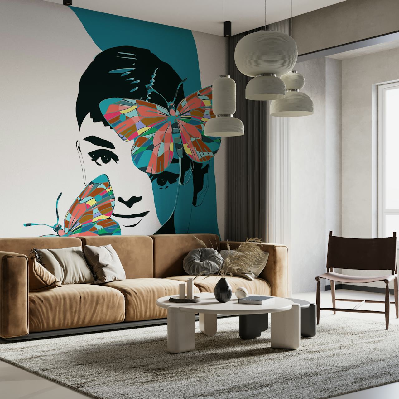 Butterfly Fantasy Portrait wallpaper in a room
