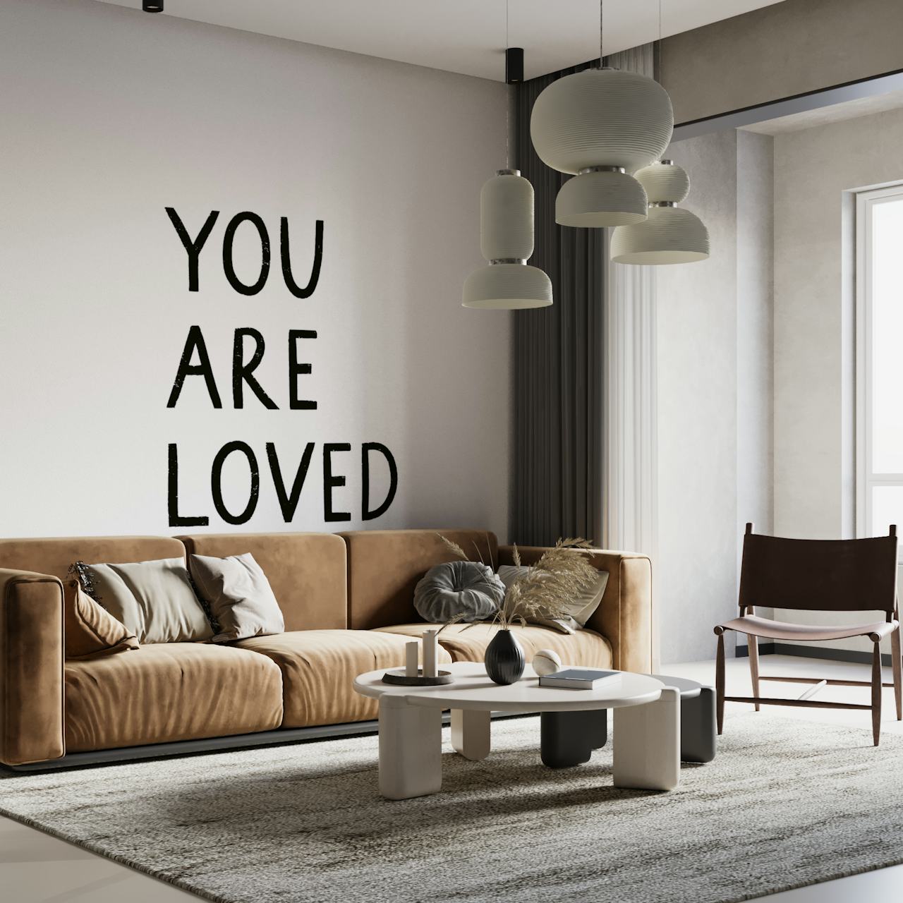 You Are Loved wallpaper in a room