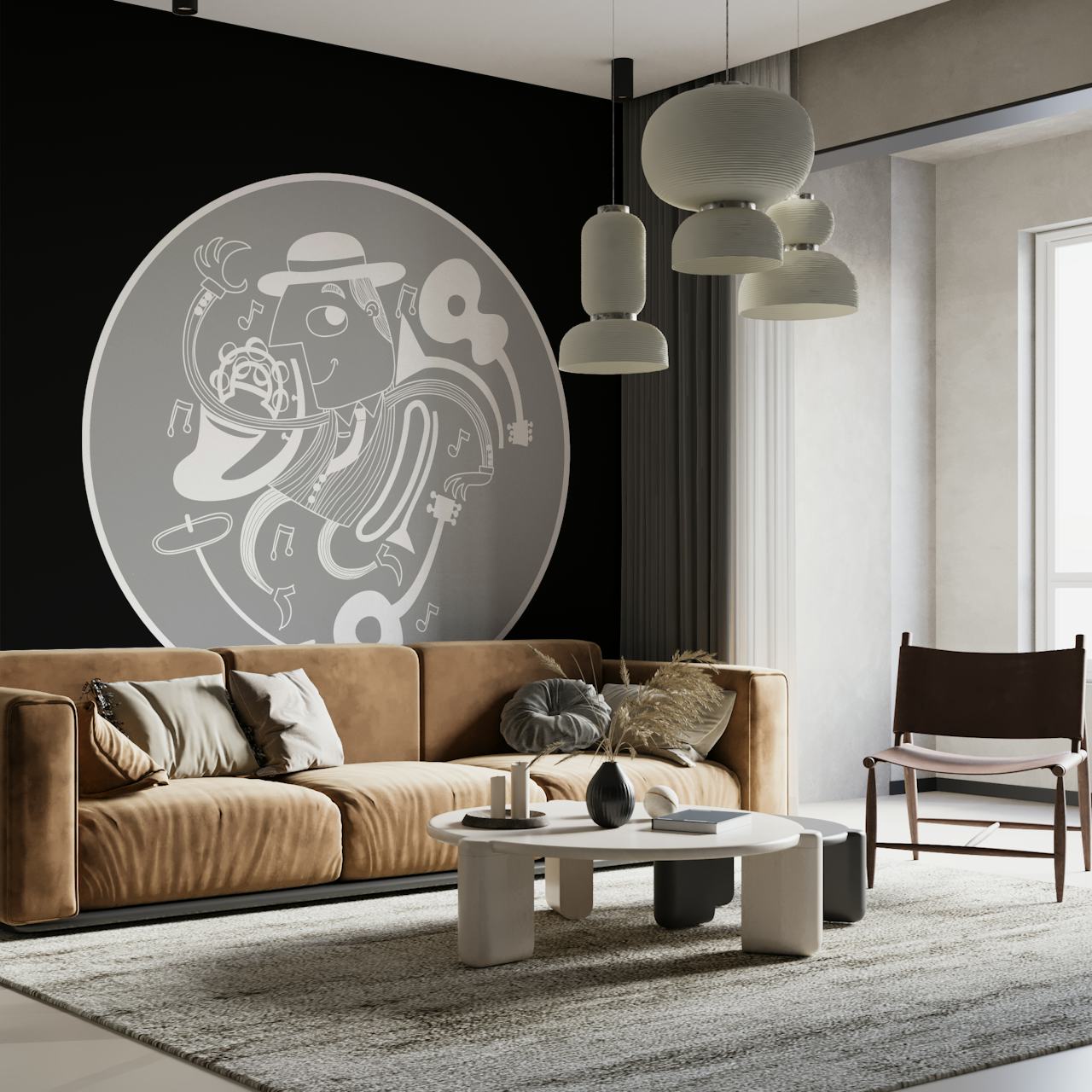 Sound Of Happiness wallpaper design in a room
