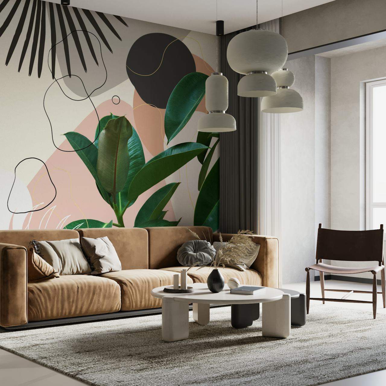 Ficus Fan Palm Finesse 1 wallpaper in a room