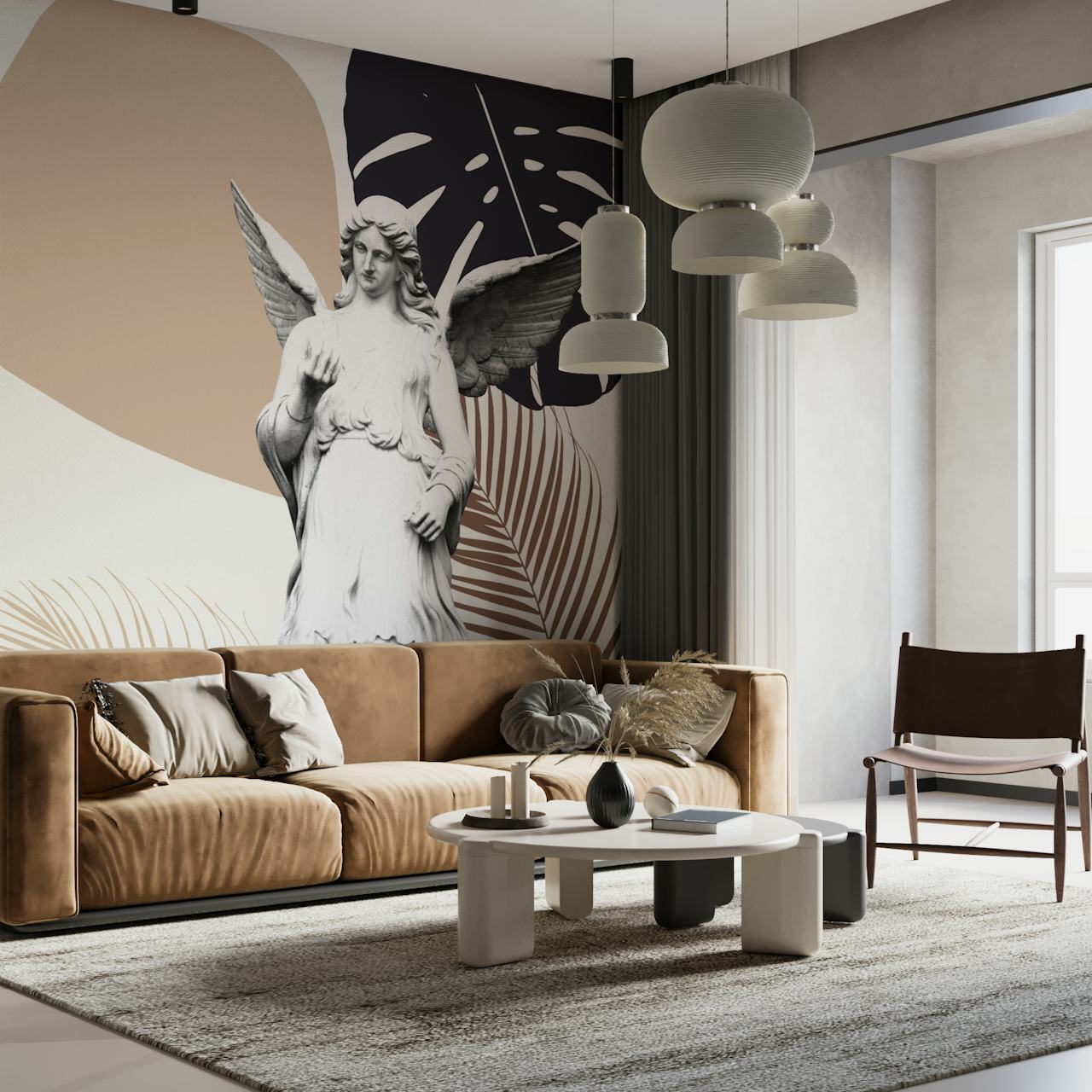 Angel Abstract Finesse 1 wallpaper in a room