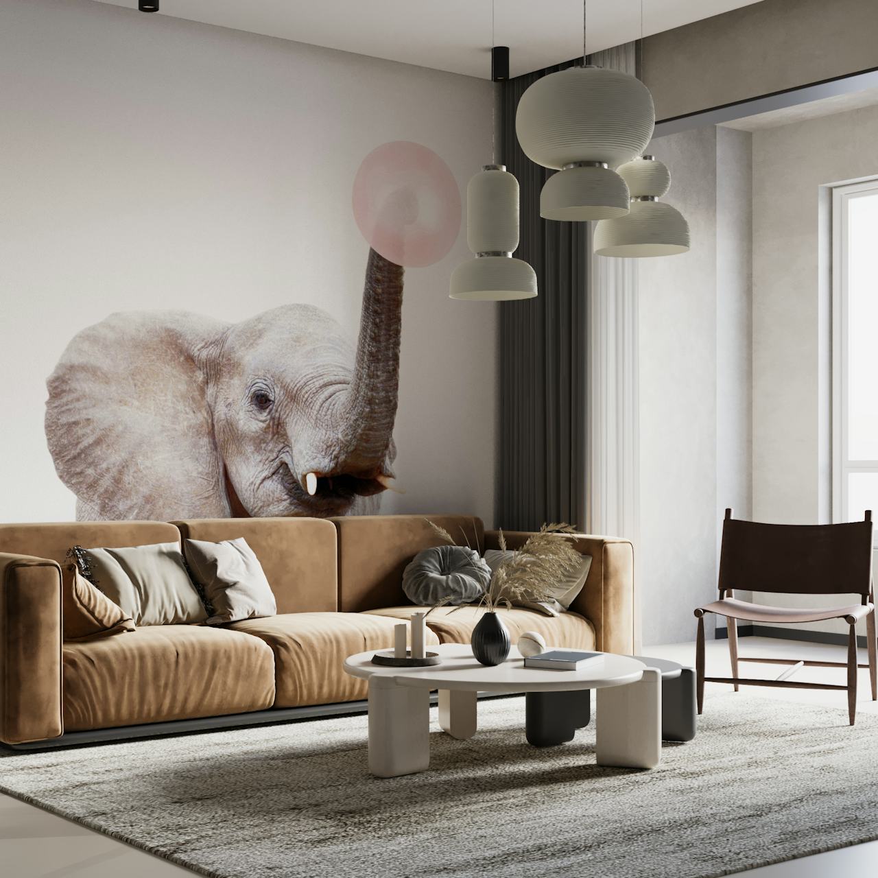 tapeta Bubble Gum Elephant u sobi