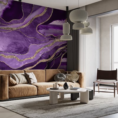Purple Marble Agate Gold 1
