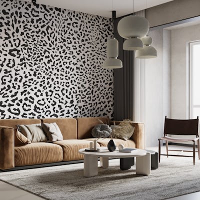 Leopard Print Black and White WM