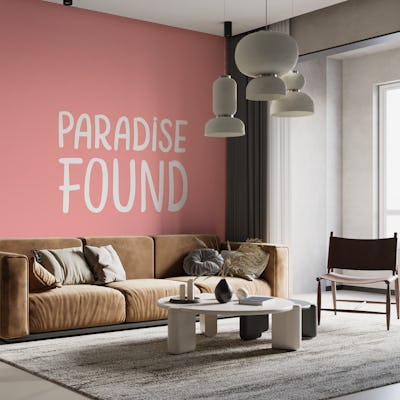 Paradise Found Text Art Coral
