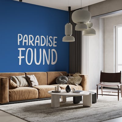 Paradise Found Text Art Dark Blue
