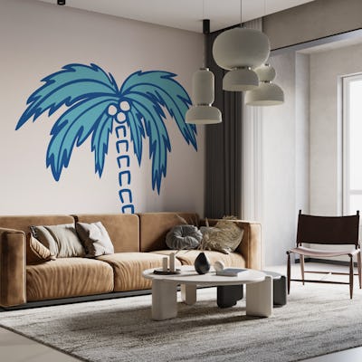 Tropical Palm Oasis blue turquoise