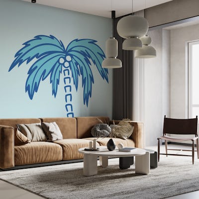 Tropical Palm Oasis light blue turquoise