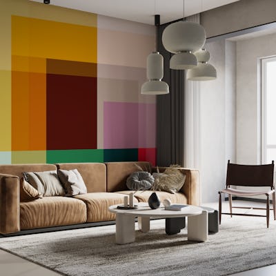 Layered Squares in Earthy and Cool Tones