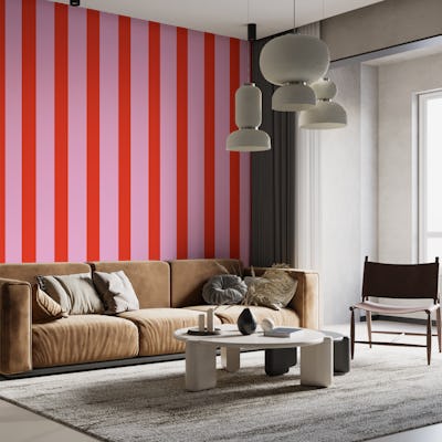 Vertical Red and Pink Stripes