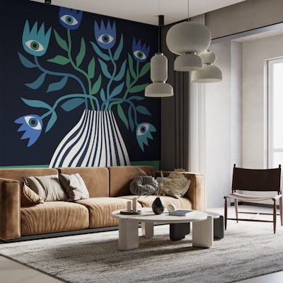 Surreal Blue eye flowers by Cecca Designs