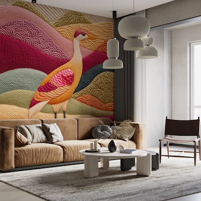 Crane Embroidery Art