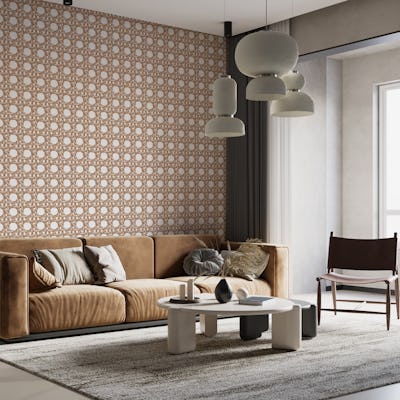 Rattan cane weave - mocha brown