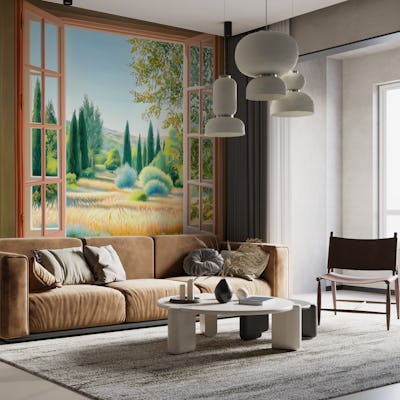 Countryside Window Scene