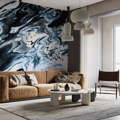 MARBLE - dark blue and white
