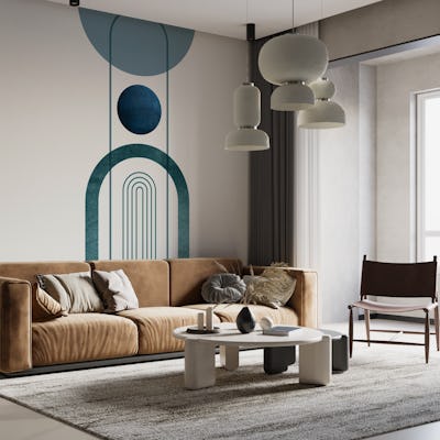 Mid Century Navy Teal