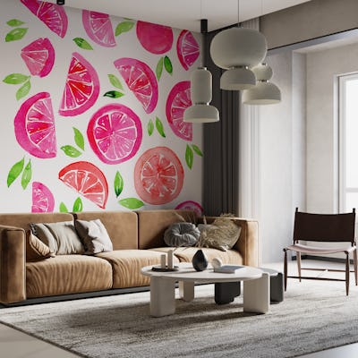 Watercolor grapefruit pattern