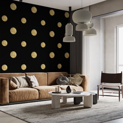 Happy Polka Dots Gold Black 1