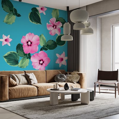 Pink Blue Summer Floral 1