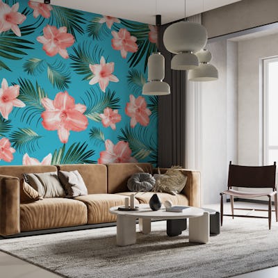 Tropical Flowers Palm Leaves 8